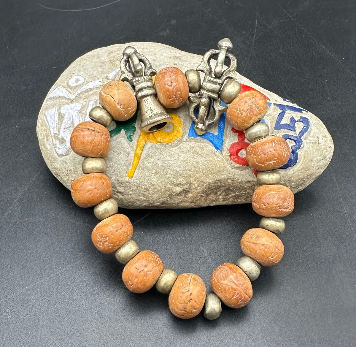 Samsara Bracciale Tibetano Buddista - Shamballa con Pietra in Agata Bi