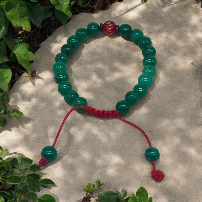 Braccialetto a Agata verde con mantra