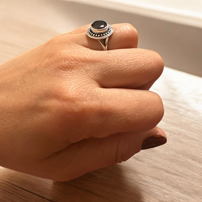 Anello argento con Amitista