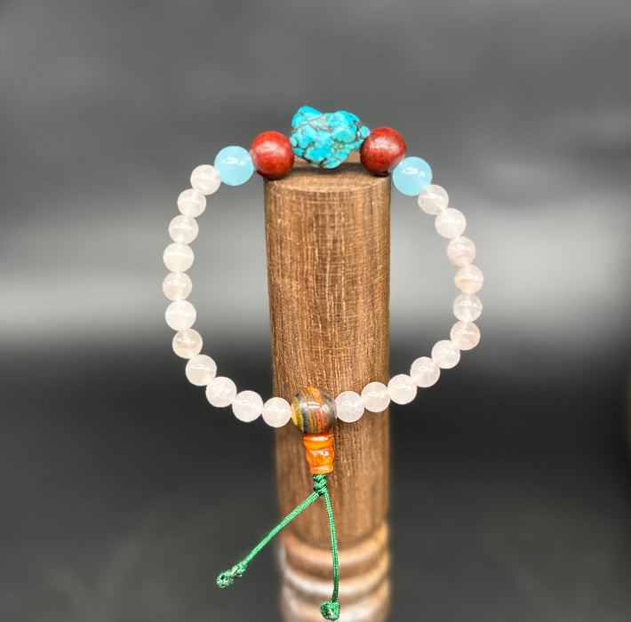 Braccialetto tibetano quarzo rosa