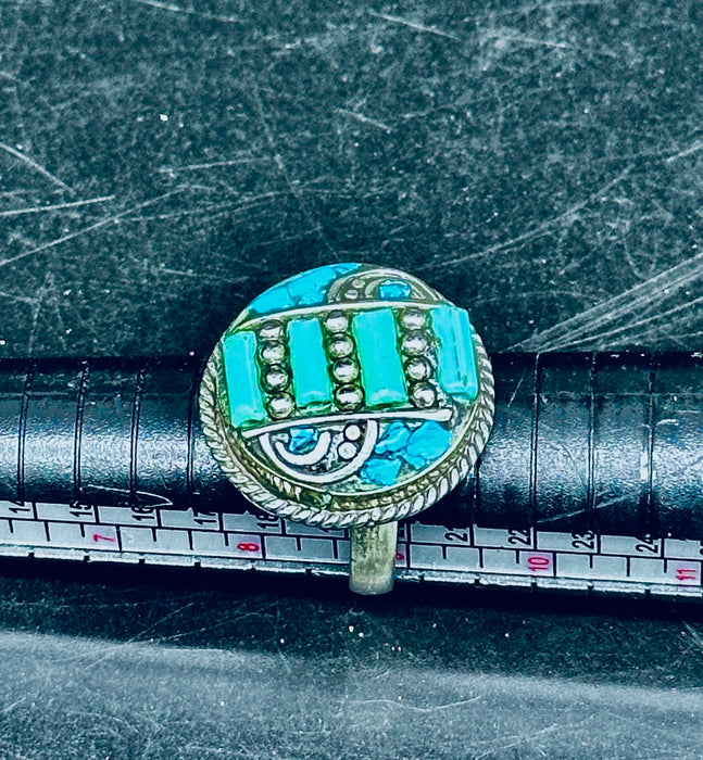 Anello tibetano con turchese