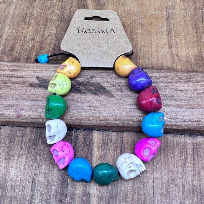 Bracciale a Teschi Colorati Con Custodia di Seta