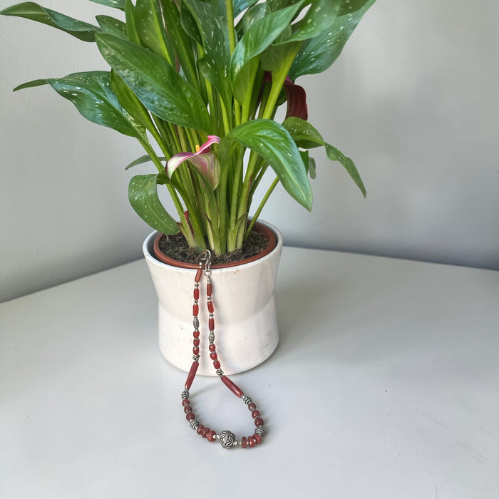Collana tibetana con corniola