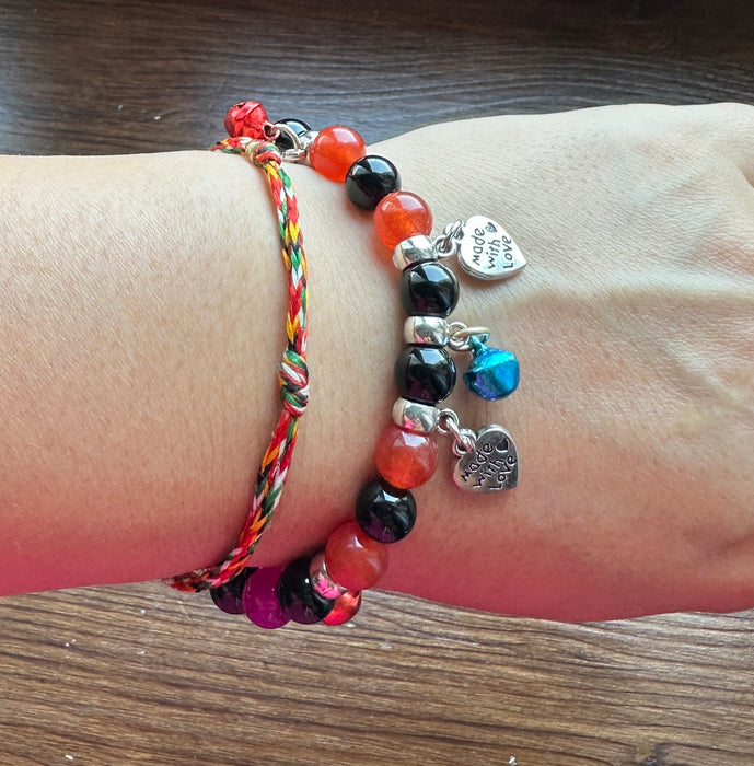 Braccialetto sciamanico tibetano con cuore