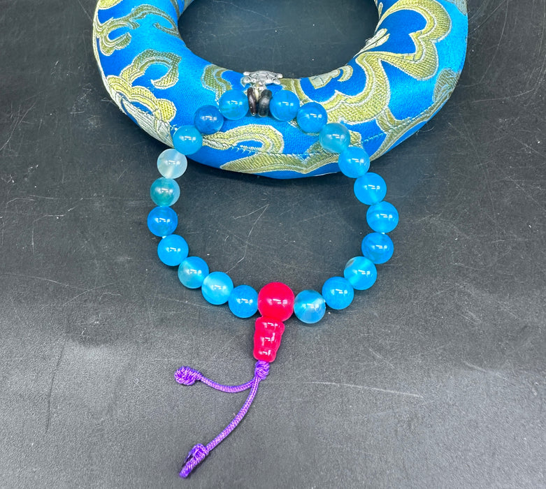 Braccialetto con agata azzurro  è tartaruga