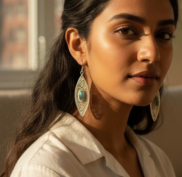 Handmade Earrings with Labradorite