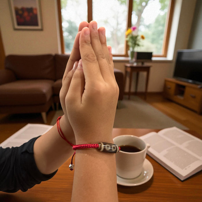 Bracciale Dzi Tibetano con 3 occhi