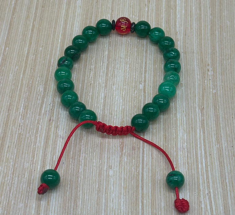 Braccialetto a Agata verde con mantra
