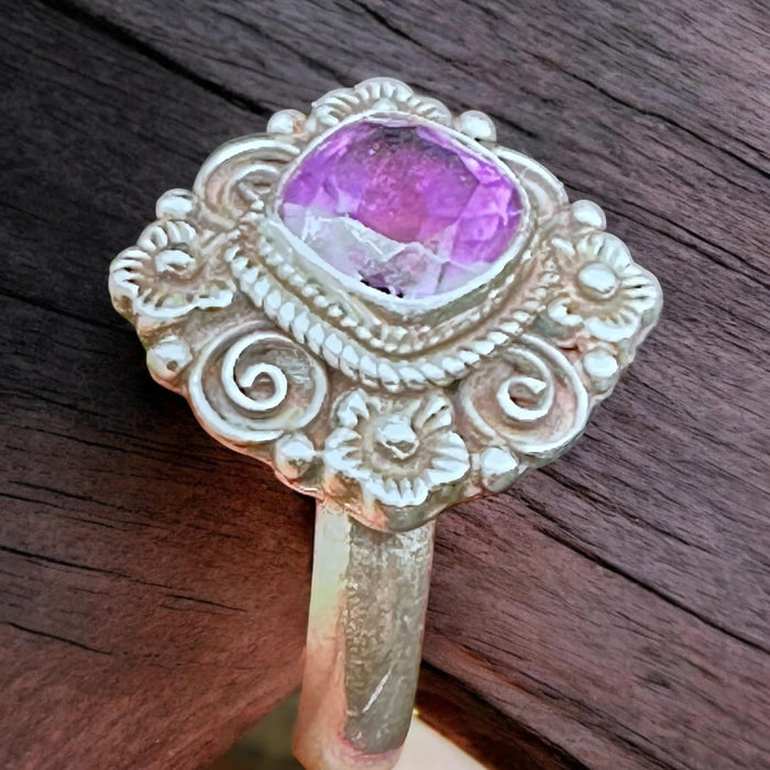 Tibetan Ring with Amethyst