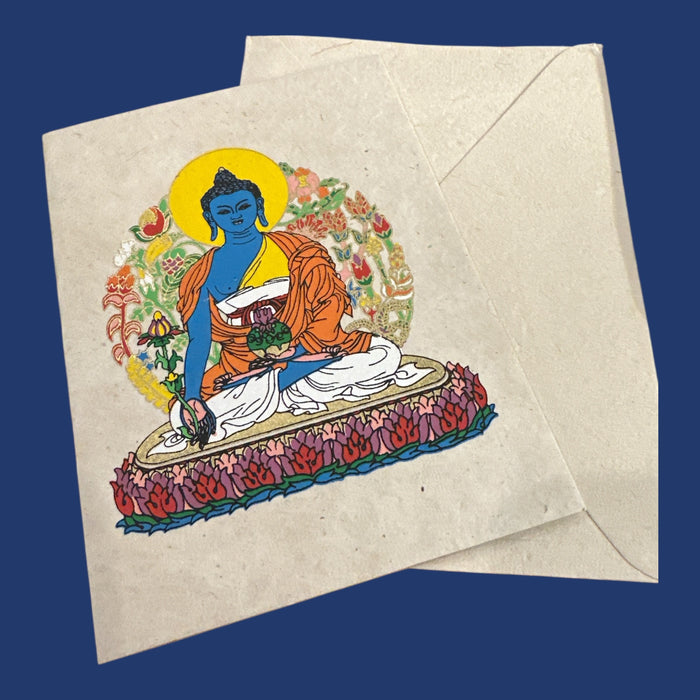 Biglietto di auguri con buddha della medicina