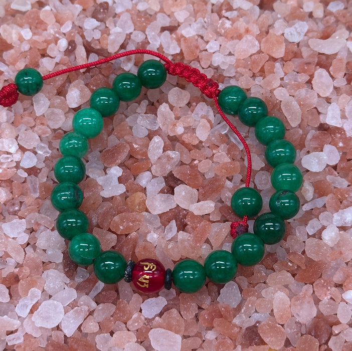 Braccialetto a Agata verde con mantra