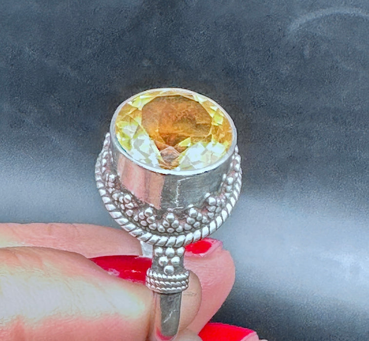 Tibetan Ring with Citrine Quartz