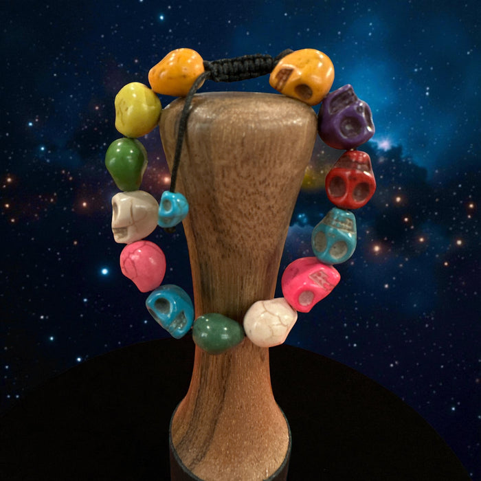 Bracciale a Teschi Colorati Con Custodia di Seta