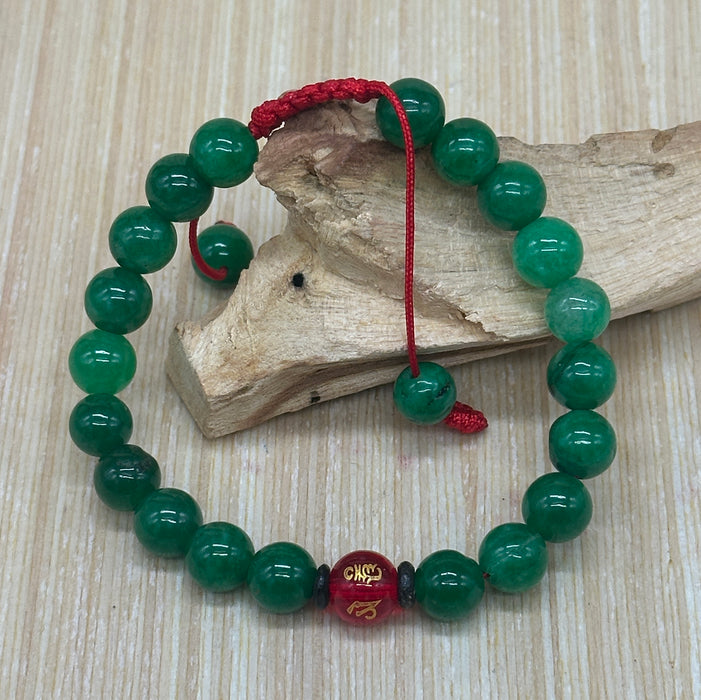 Braccialetto a Agata verde con mantra
