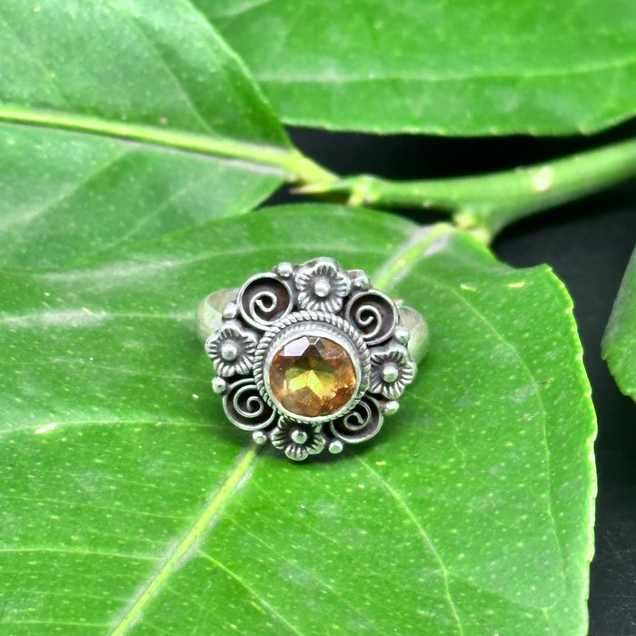 Mandala Ring with Citrine Quartz
