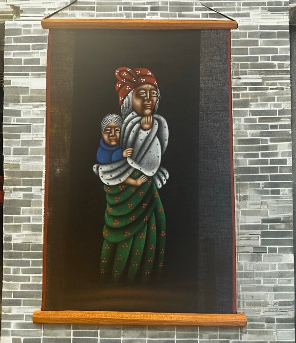 Madre e fagli nepalese
