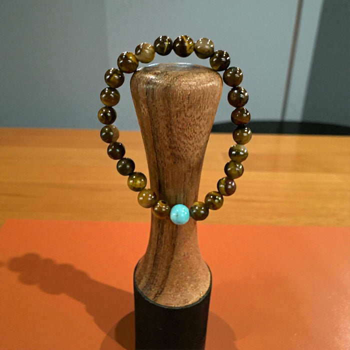 Bracciale a Occhio di tigre con Custodia di Seta