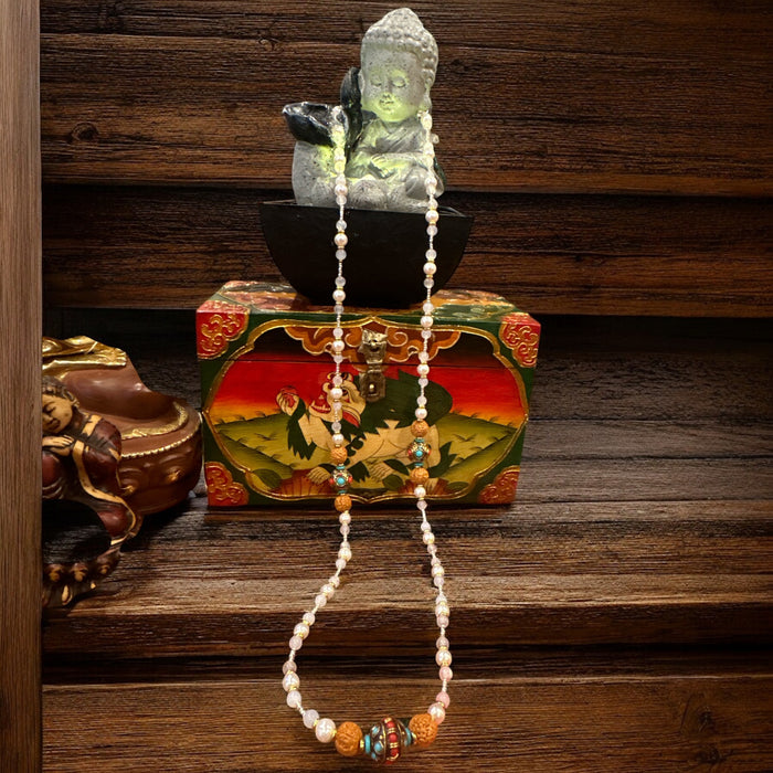 Collana tibetana con perla e rudtruk