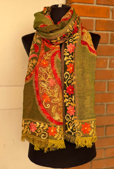 Pashmina scialle or sciarpa ricami a mano