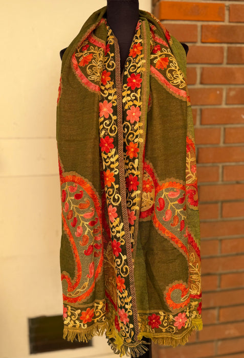 Pashmina scialle or sciarpa ricami a mano