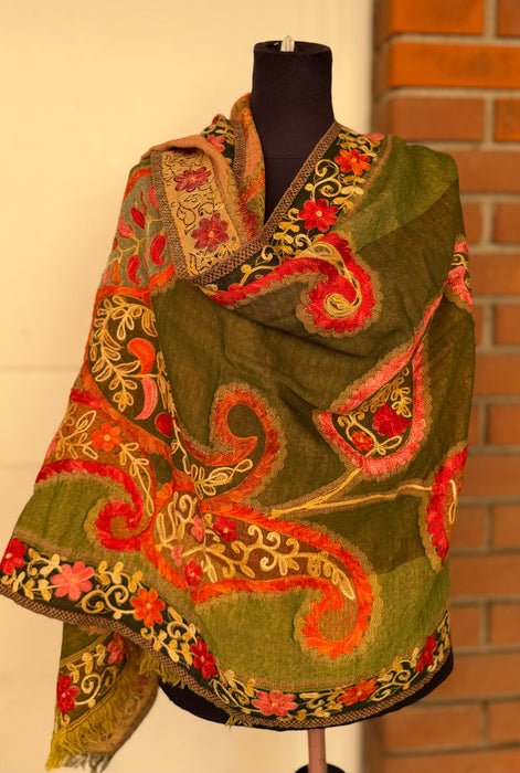 Pashmina scialle or sciarpa ricami a mano