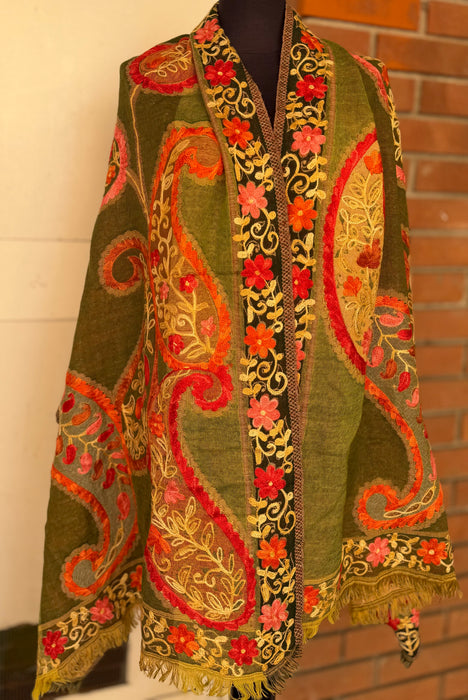 Pashmina scialle or sciarpa ricami a mano