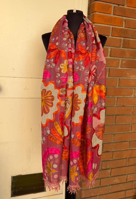Pashmina scialle or sciarpa ricami a mano