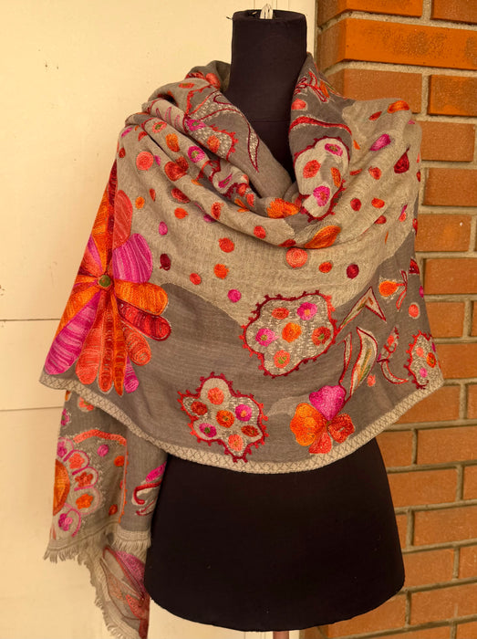 Pashmina scialle or sciarpa ricami a mano