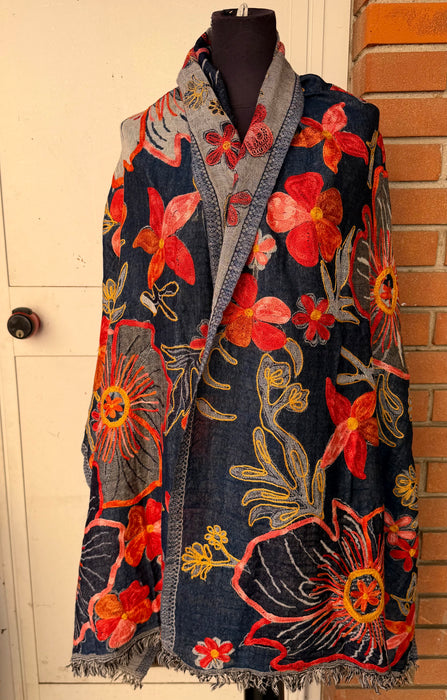 Pashmina scialle or sciarpa ricami a mani