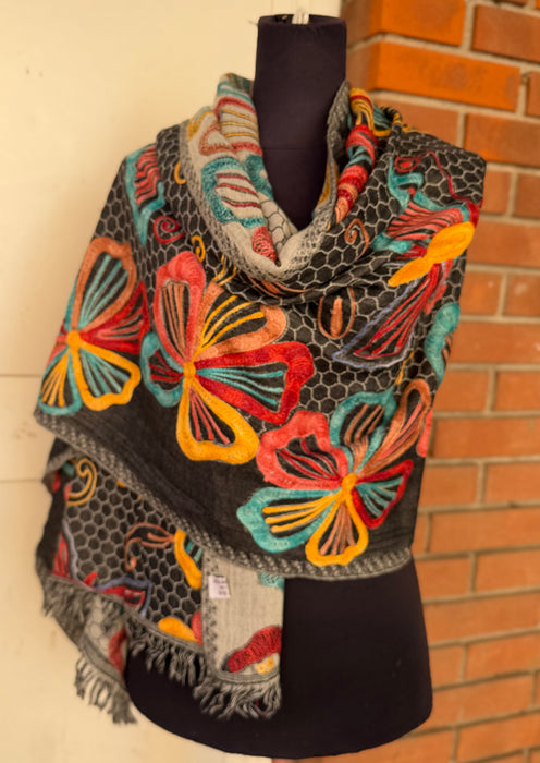 Pashmina scialle or sciarpa ricami a mano
