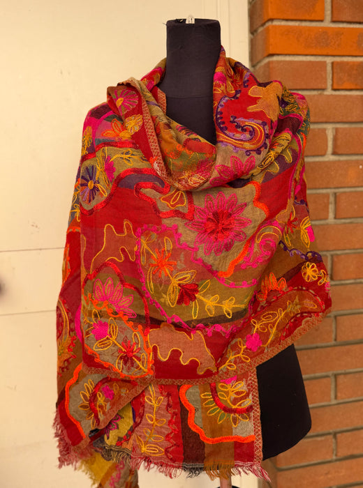 Pashmina scialle or sciarpa ricami a mano