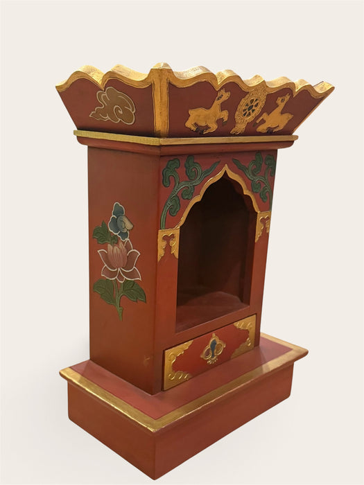 Altare tibetano per statua sacra