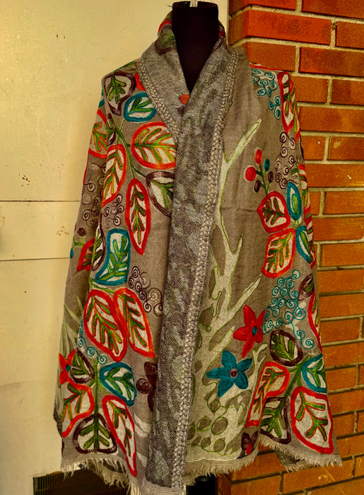 Pashmina scialle or sciarpa ricami a mano