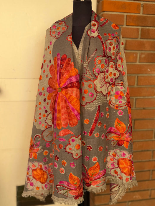 Pashmina scialle or sciarpa ricami a mano