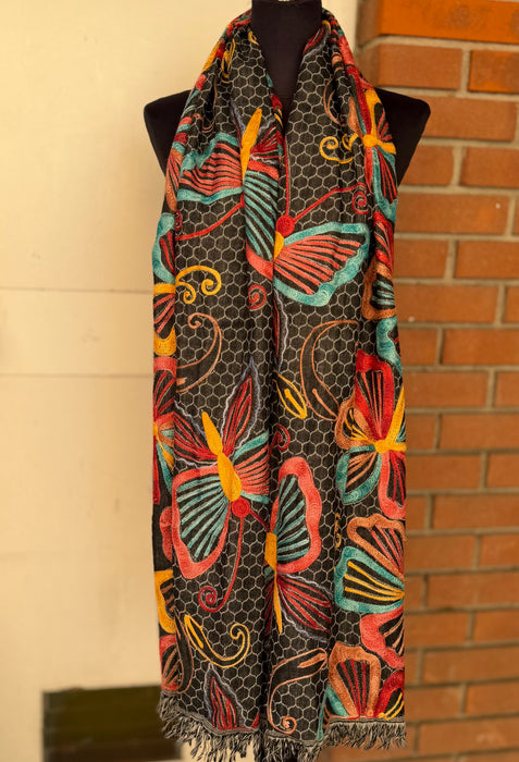 Pashmina scialle or sciarpa ricami a mano