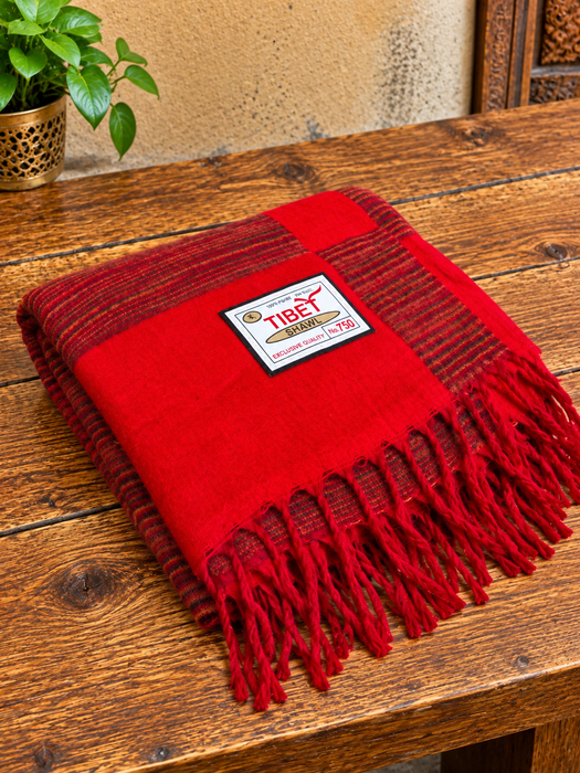 Coperta Yoga e Meditazione in Lana di Yak Rossa