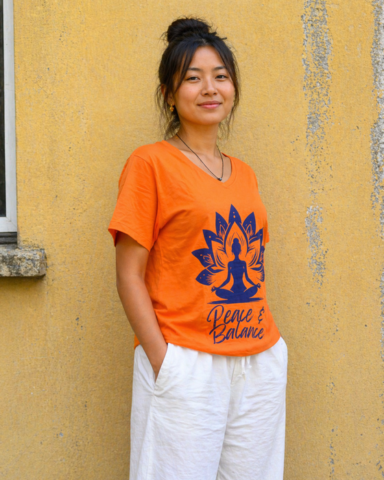 Orange Lotus Yoga T-shirt