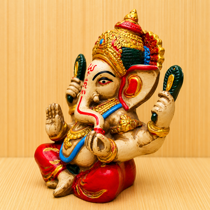 Statua Ganesha 14 cm, Dio della Fortuna prosperità