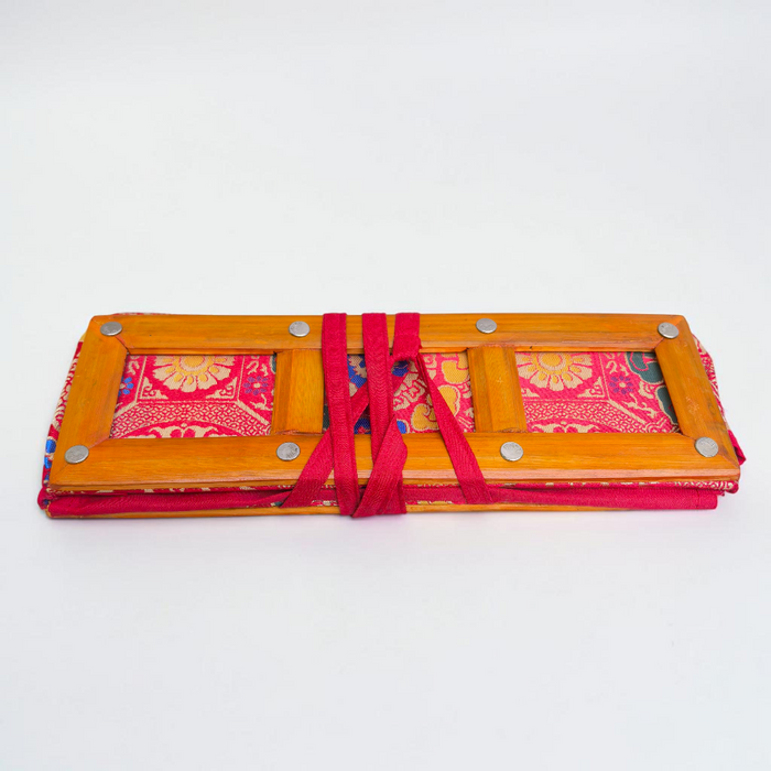 Bamboo and Silk Tibetan Scripture Stand
