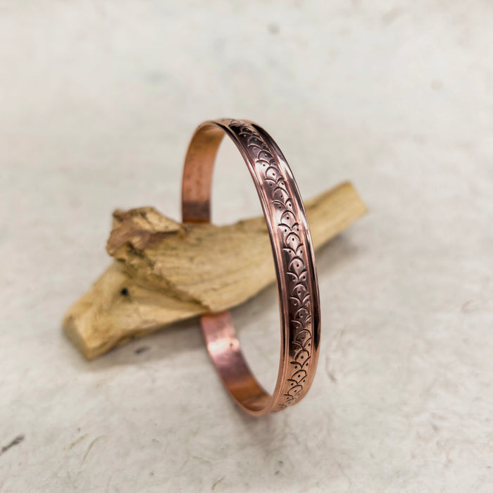 Bracciale di Rame con Occhi di Pesce Tibetano