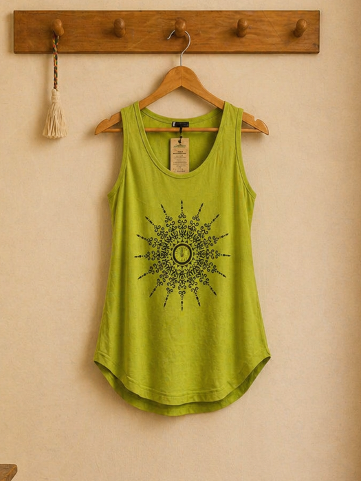 Viscose sun print vest top