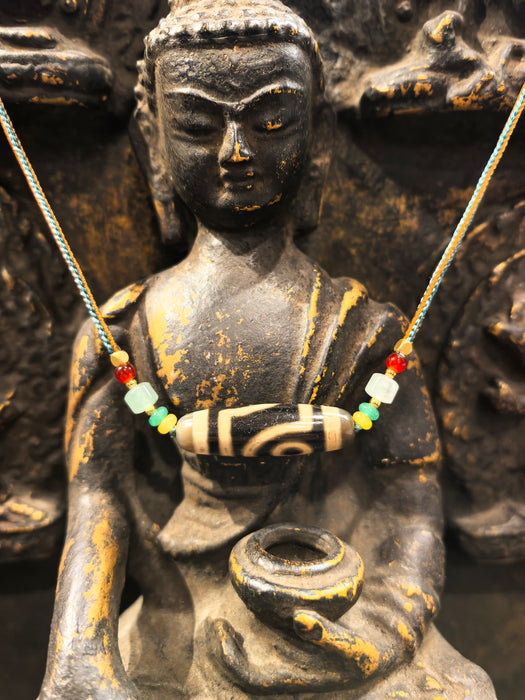 Dzi tibetano a due occhi –amore, armonia, unione ed equilibrio