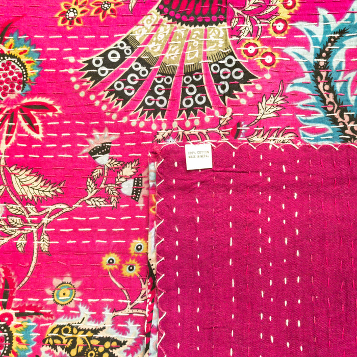 Hand-Embroidered Cotton Bedspread – Double Bed