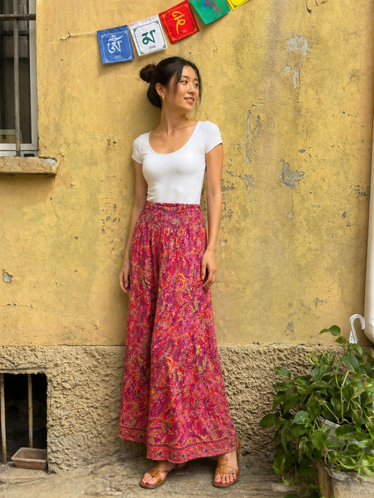 Pantalone Gonna gamba larga in seta