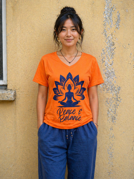 Orange Lotus Yoga T-shirt