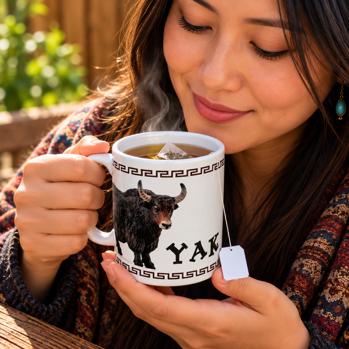Tazza tibetana Yak in ceramica