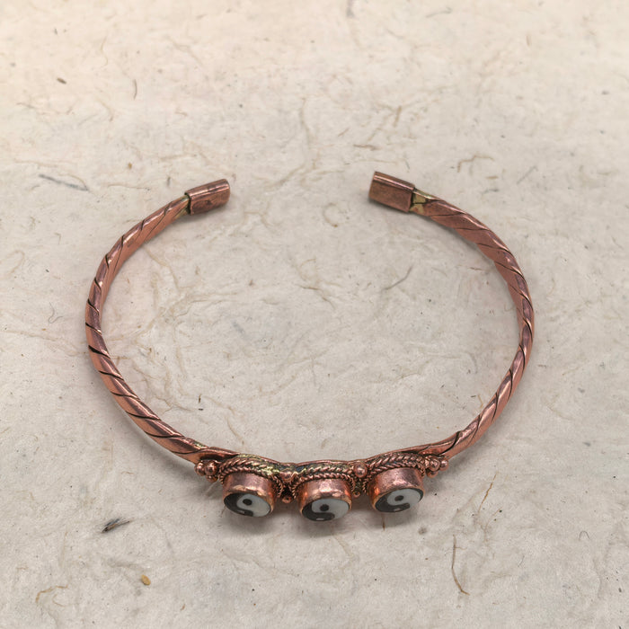 Bracciale di Rame con Simboli Yin Yang