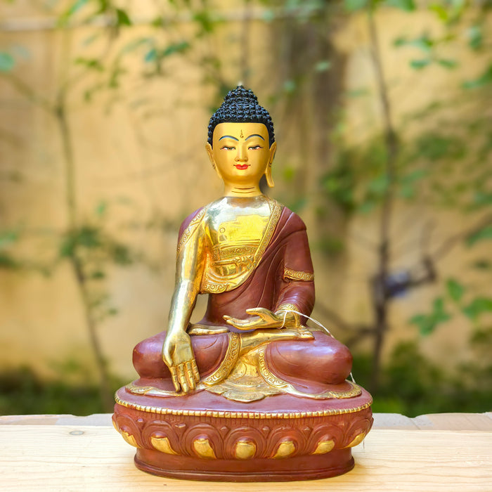Buddha Ratnasambhava Tibetano – Statua Dorata Fatta a Mano in Nepal