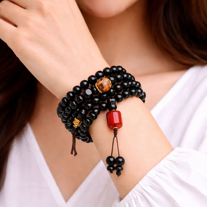 Mala Tibetana Tormalina nera