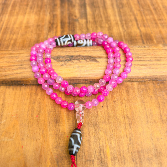 Mala in Agata con Dzi Tibetana